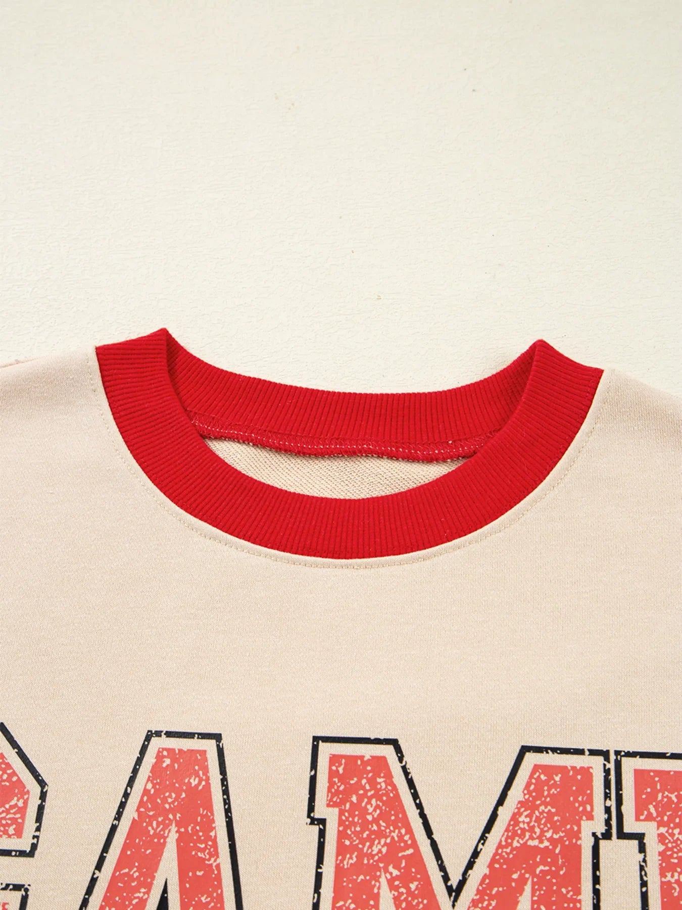 Women GAME DAY Letter Graphic Round Neck Sweatshirt