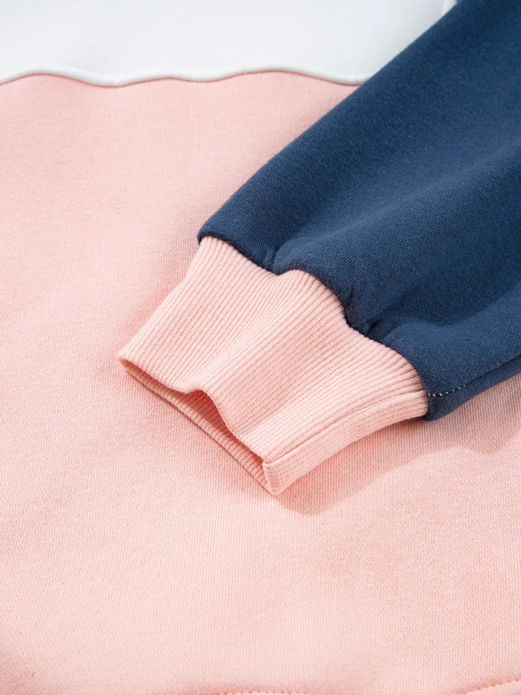 Women Color block Patchwork Half Button Baggy Sweatshirt