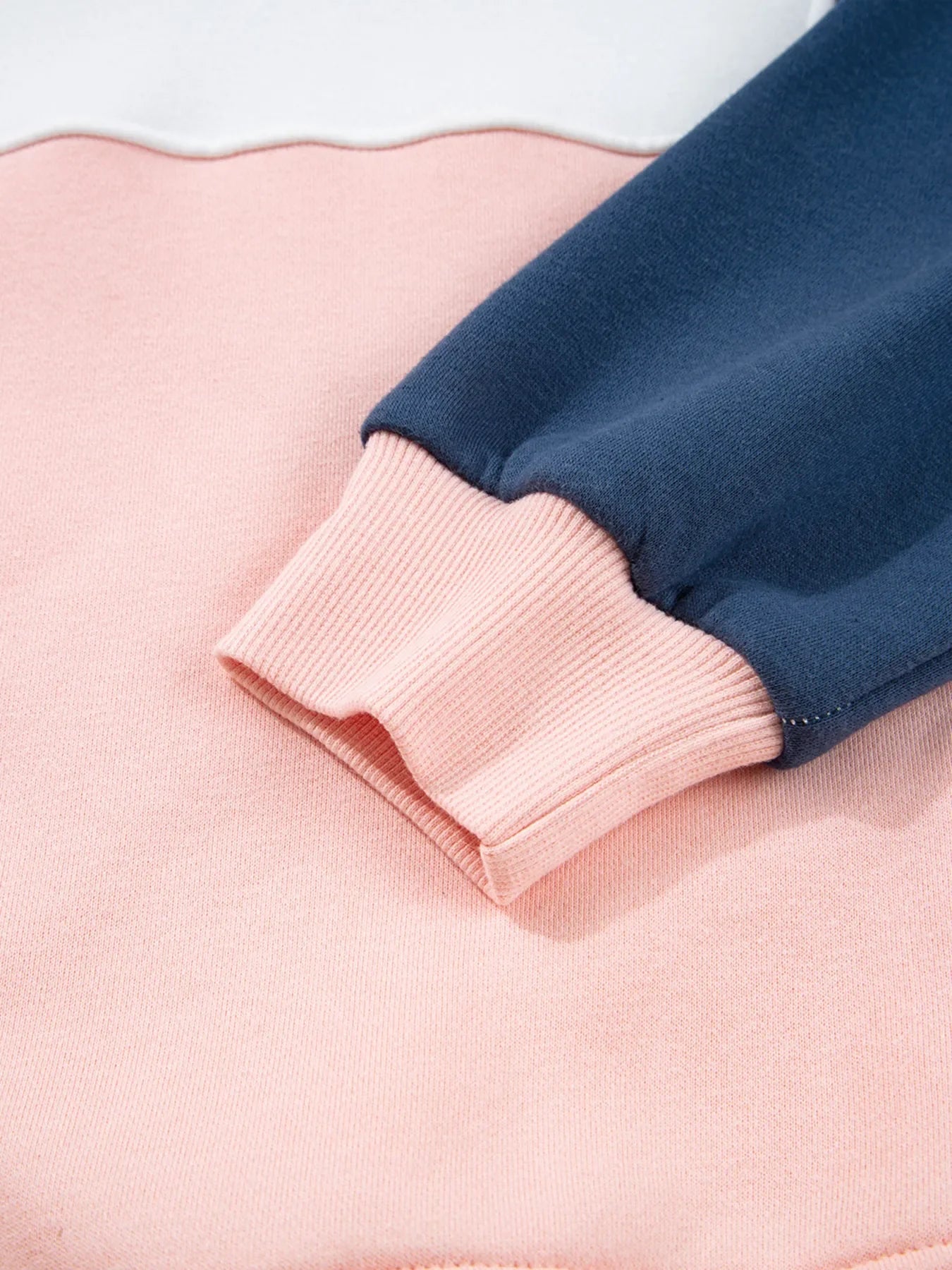 Women Color block Patchwork Half Button Baggy Sweatshirt