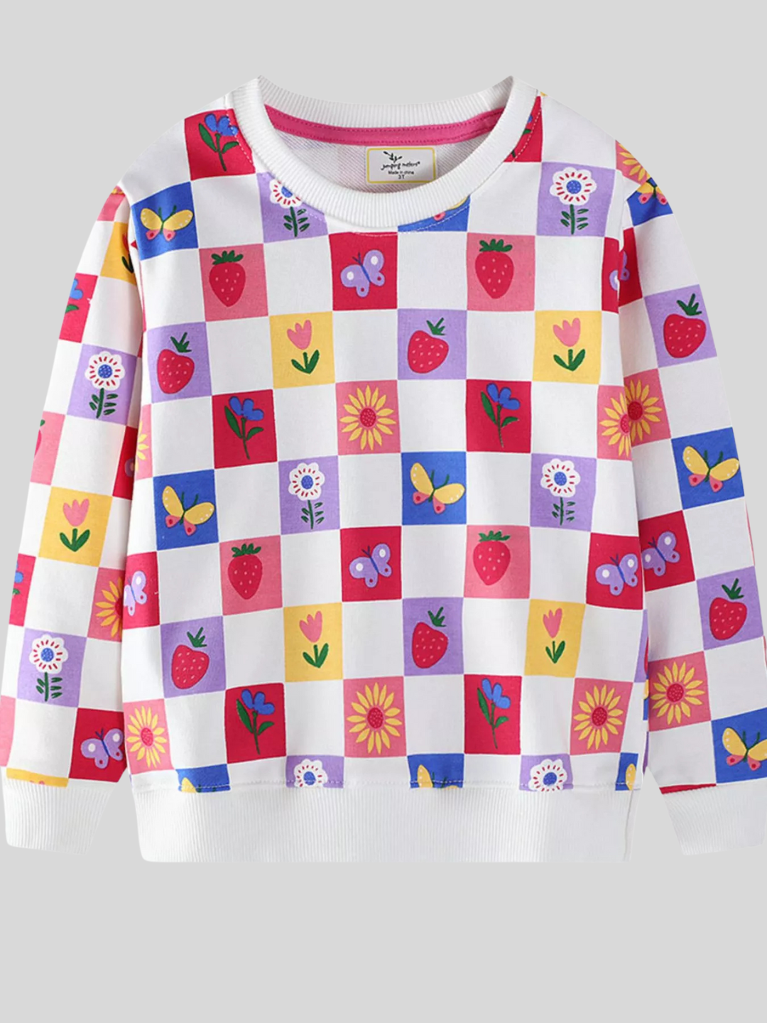 Toddler Girls Colorful Checkered Pattern Sweatshirt