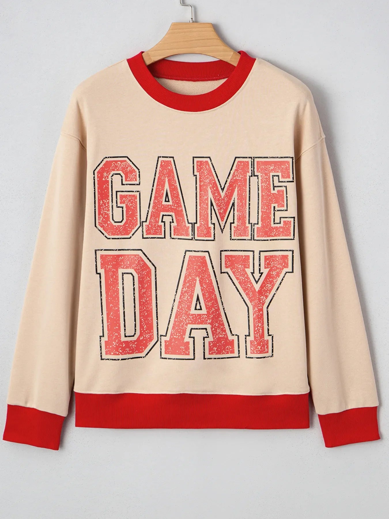 Women GAME DAY Letter Graphic Round Neck Sweatshirt