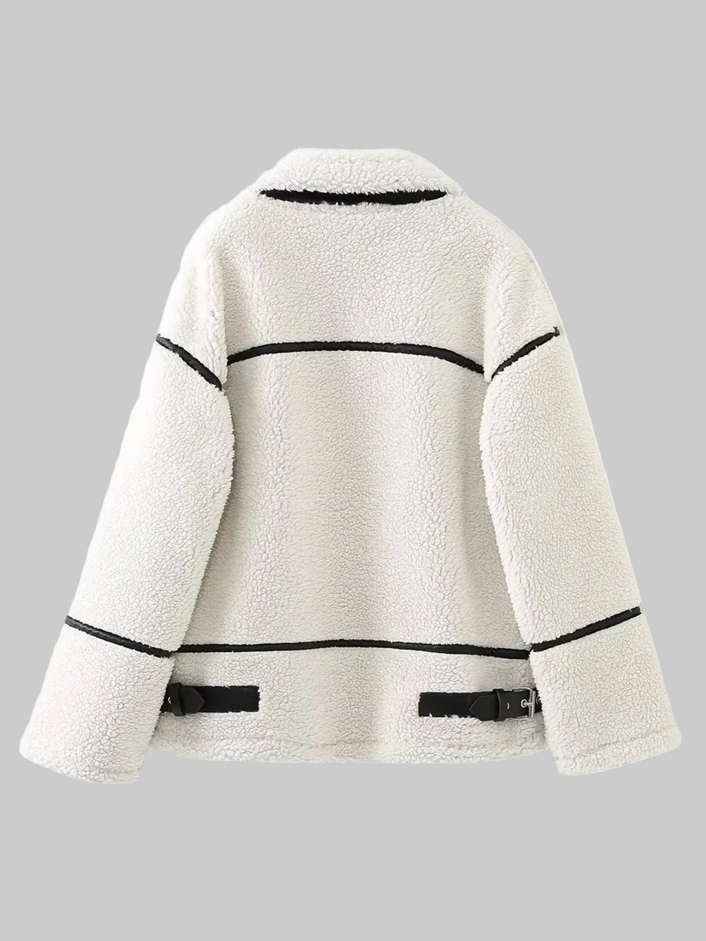 Women Zip Up Long Sleeve Sherpa Jacket