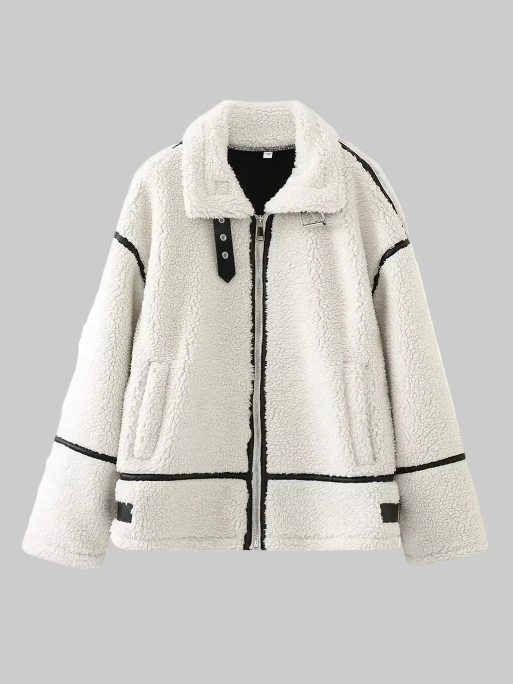 Women Zip Up Long Sleeve Sherpa Jacket