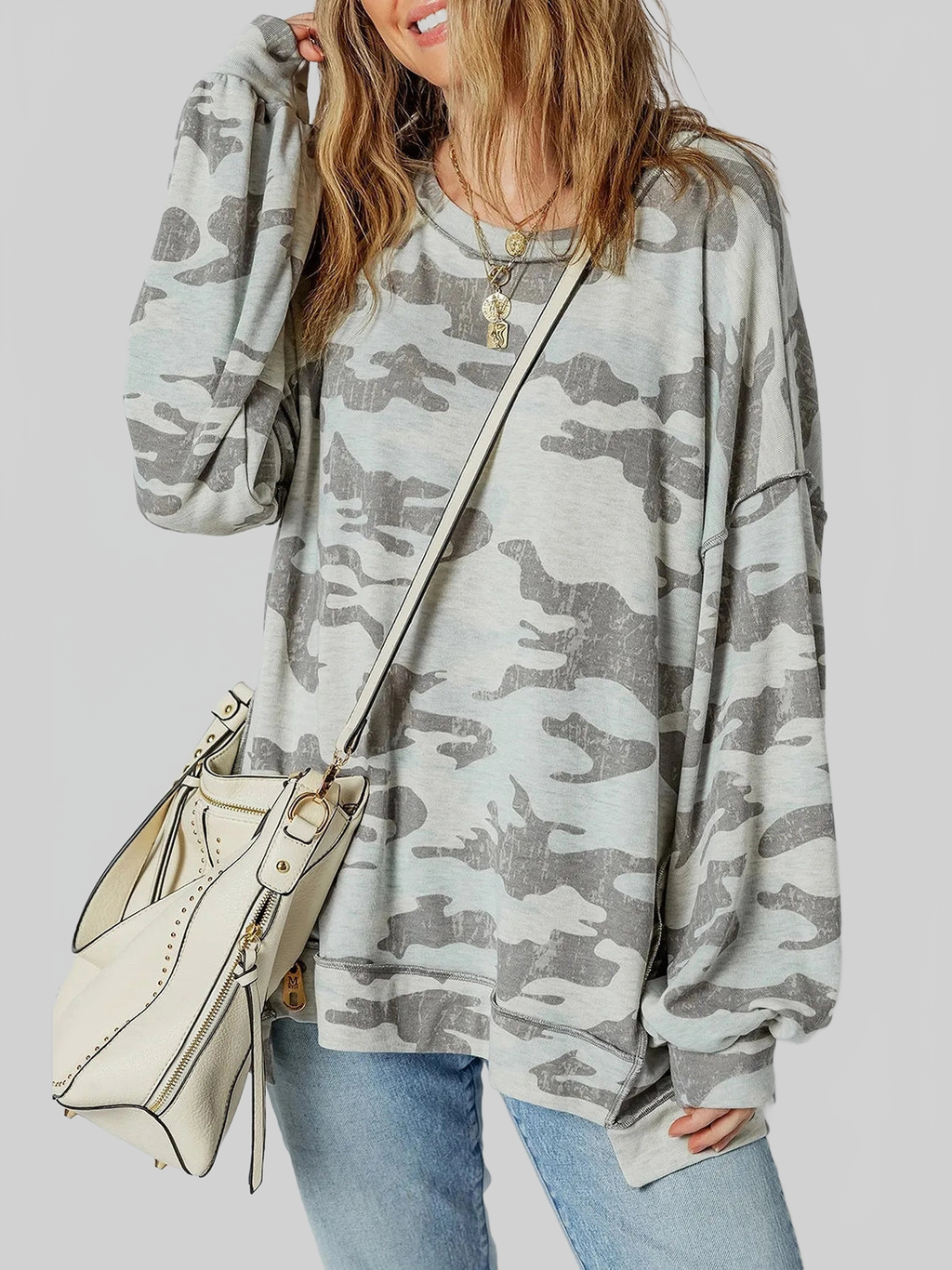 Women Camouflage Long Sleeve Sweatshirt