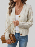 Cable Knit Button-Up Cardigan