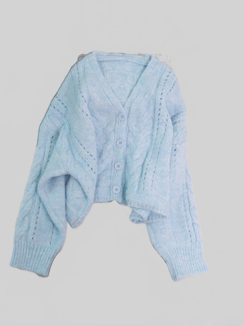 Cable Knit Button-Up Cardigan
