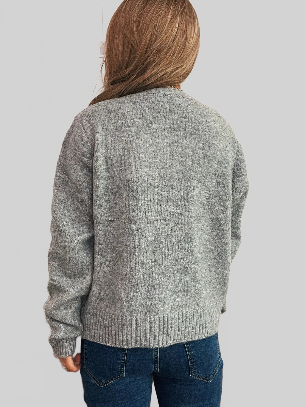 Flower Button Up Ribbed Hem Cardigan