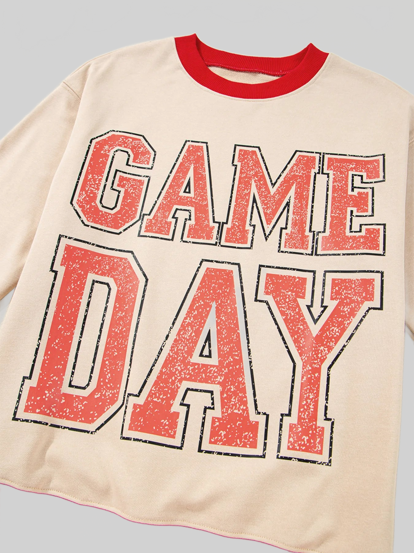 Women GAME DAY Letter Graphic Round Neck Sweatshirt