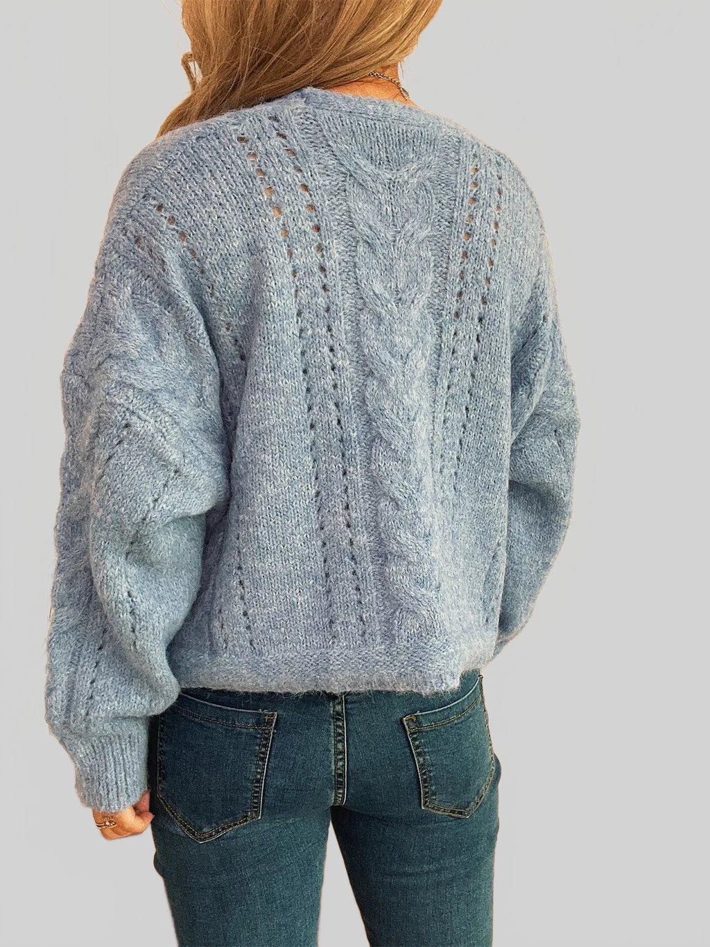 Cable Knit Button-Up Cardigan