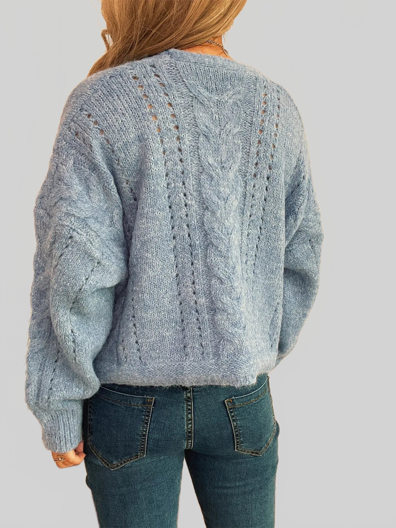 Cable Knit Button-Up Cardigan