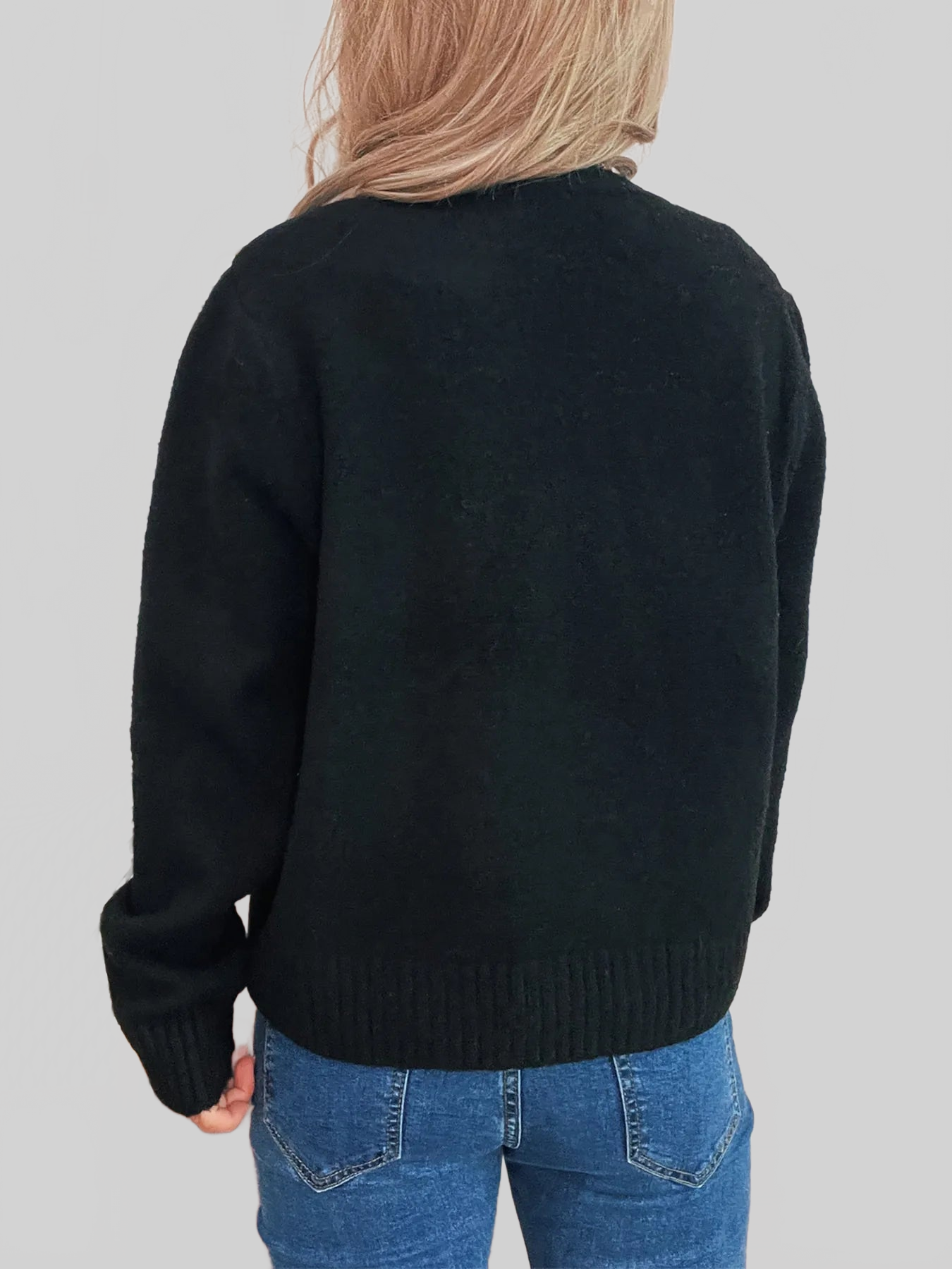 Flower Button Up Ribbed Hem Cardigan