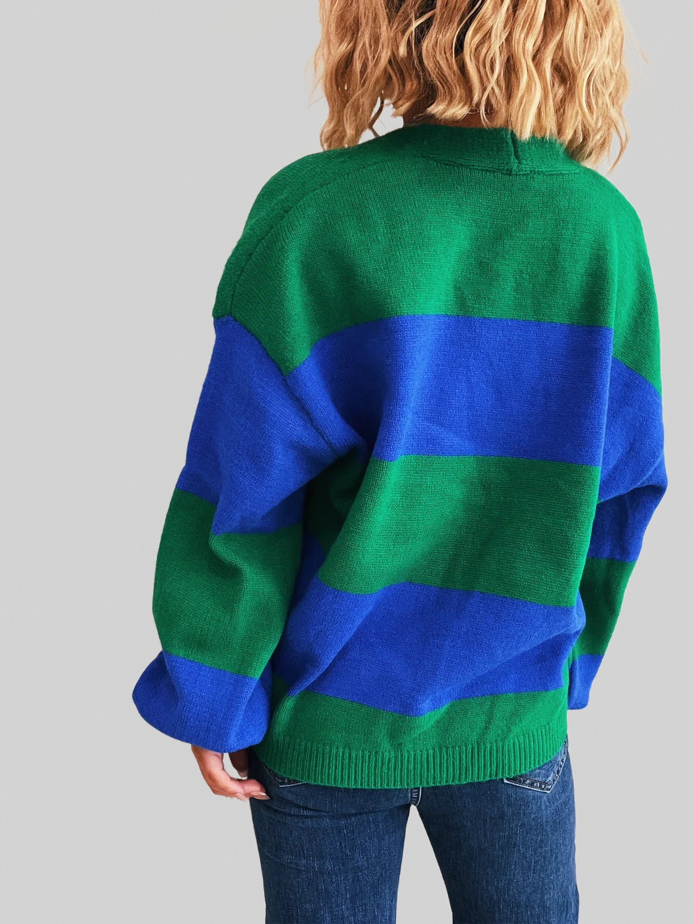 Women Color Block Open Front Cardigan
