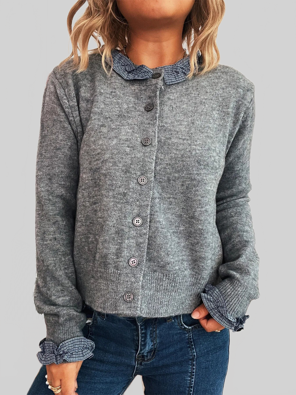 Button Up Long Sleeve Cardigan