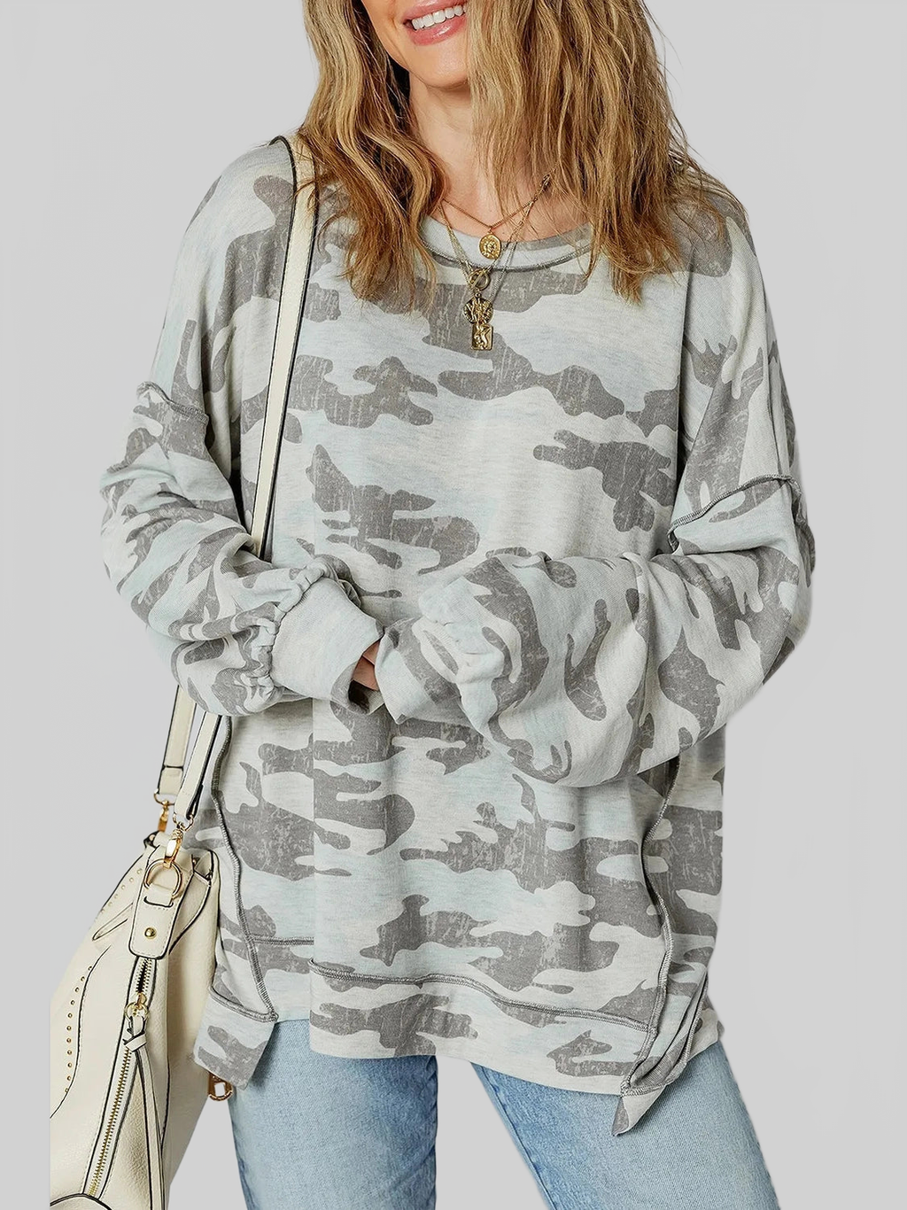Women Camouflage Long Sleeve Sweatshirt