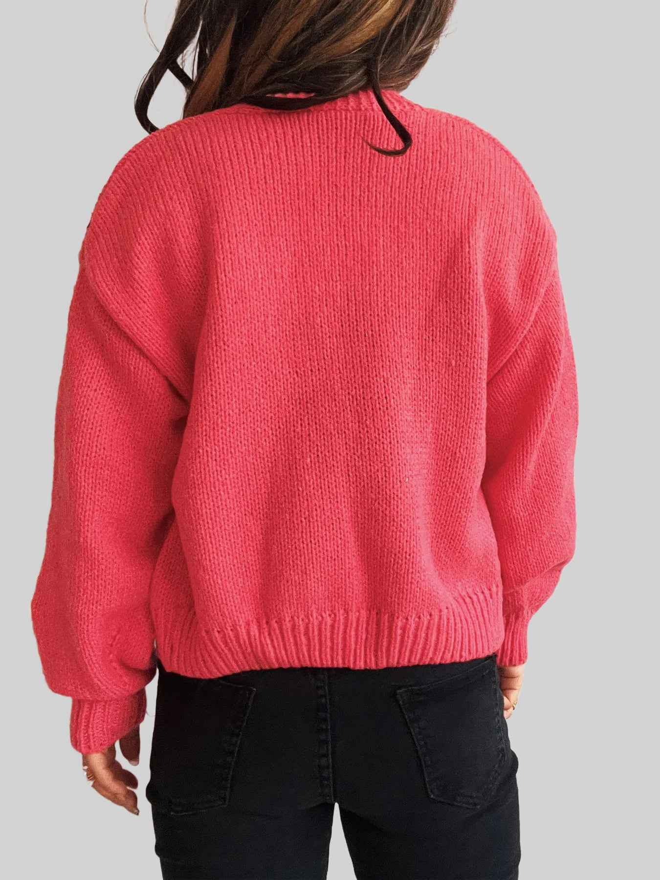 Flower Open Front Long Sleeve Cardigan