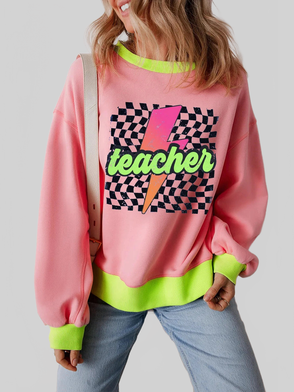 Women Graphic Round Neck Long Sleeve Sweatshirt