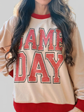 Women GAME DAY Letter Graphic Round Neck Sweatshirt