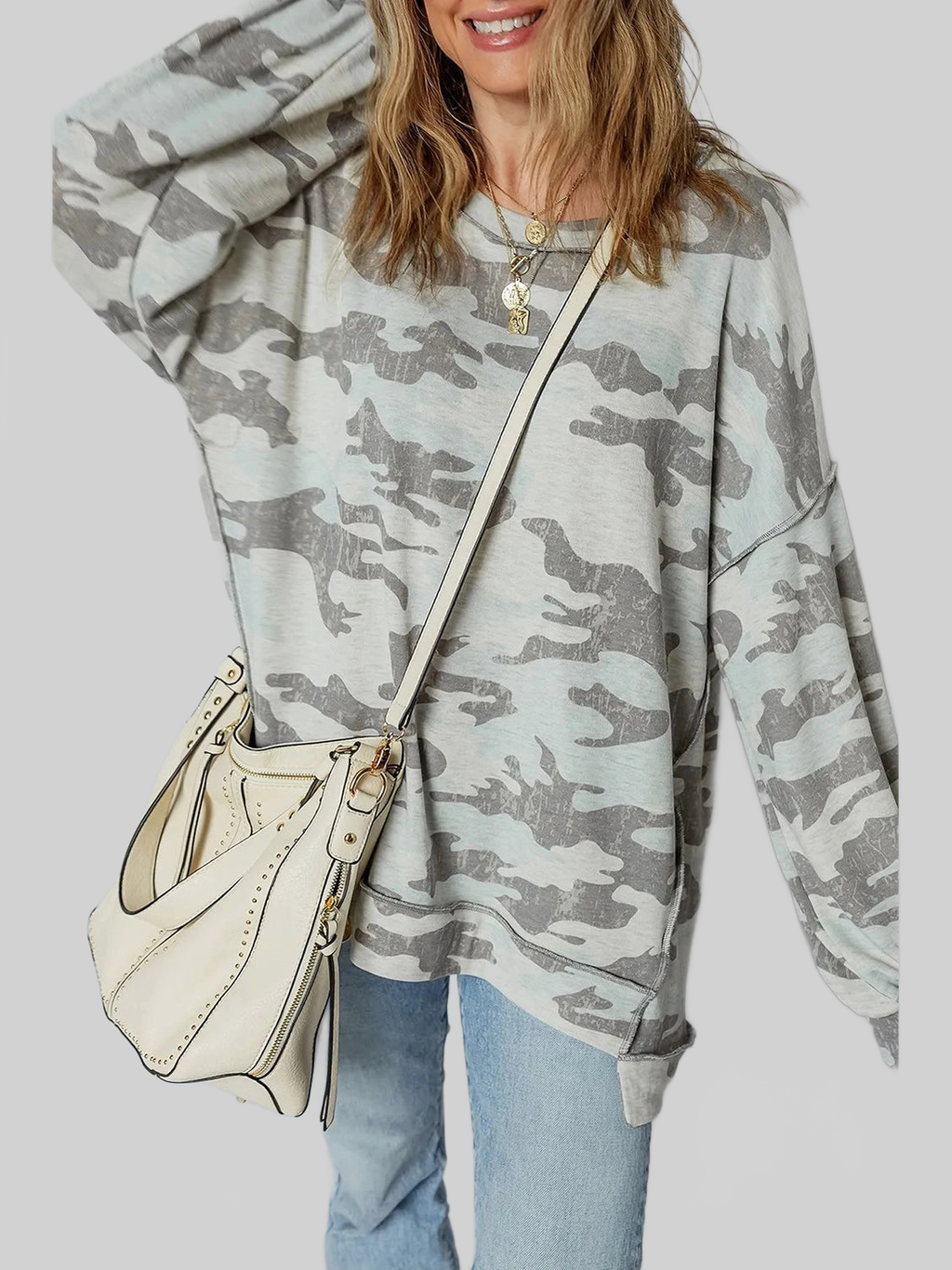 Women Camouflage Long Sleeve Sweatshirt